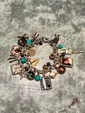 Star Wars Silver-Tone Charm Bracelet with Turquoise and Navy Accents